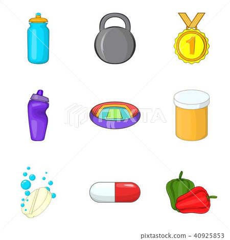 Health sustain icons set, cartoon style 40925853