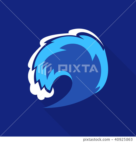 Swirl wave icon, flat style Swirl wave icon, flat style 40925863