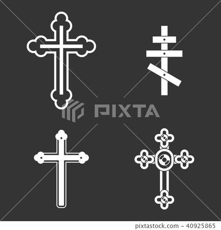 Cross icon set grey vector 40925865