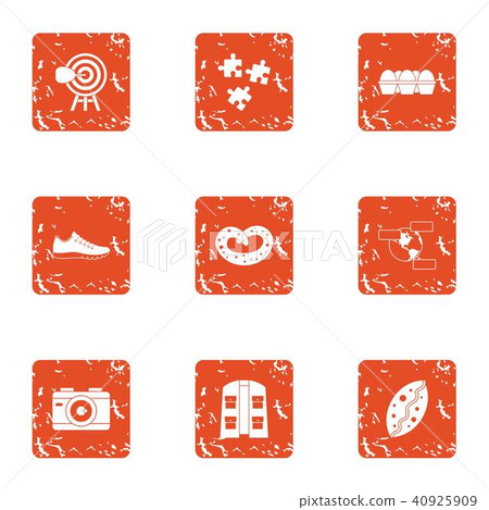 Review of the food icons set, grunge style 40925909