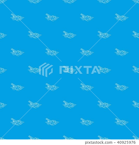 Cooking sausage on bbq pattern vector seamless blue 40925976