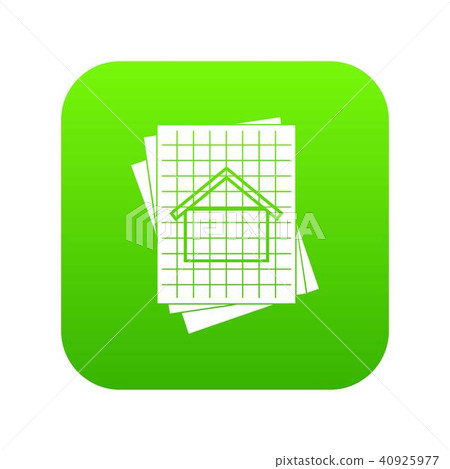 House blueprint icon digital green House blueprint icon digital green 40925977