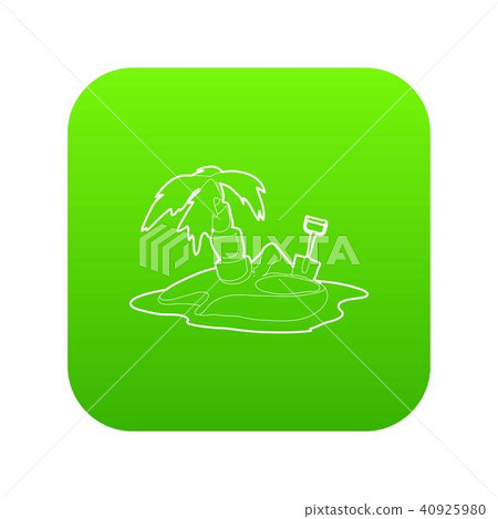 Pirate island icon green vector 40925980