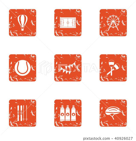 Sport life icons set, grunge style Sport life icons set, grunge style 40926027