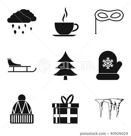 Cold time icons set, simple style 40926029