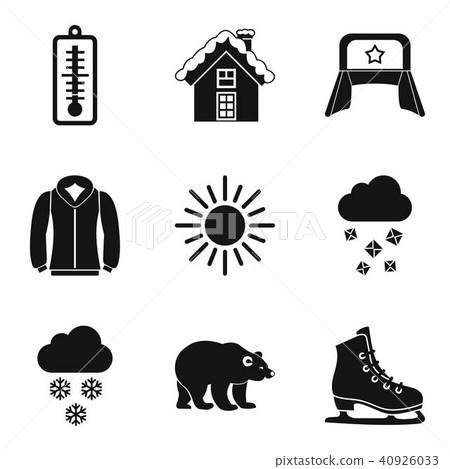 Wintertime icons set, simple style 40926033