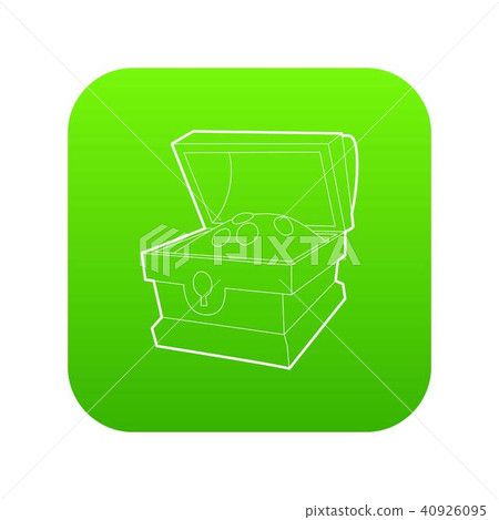 Chest of gold icon green vector Chest of gold icon green vector 40926095
