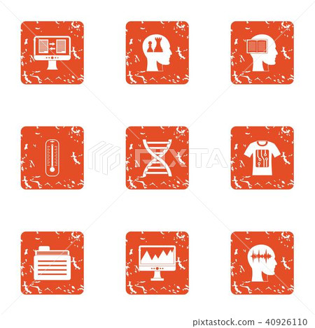 Survey icons set, grunge style Survey icons set, grunge style 40926110