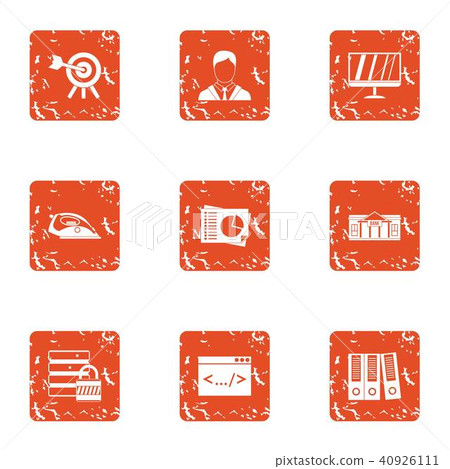 Date information icons set, grunge style Date information icons set, grunge style 40926111