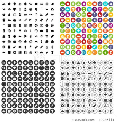 100 meal icons set vector variant 100 meal icons set vector variant 40926113