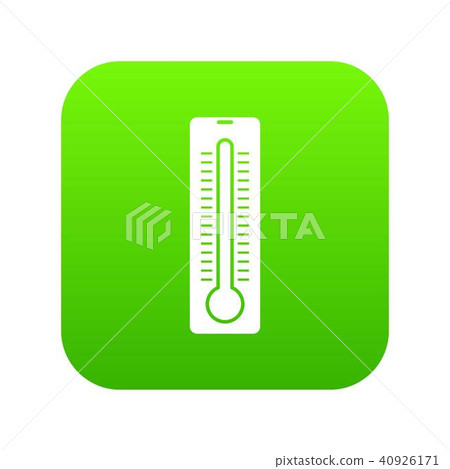 Thermometer icon digital green Thermometer icon digital green 40926171