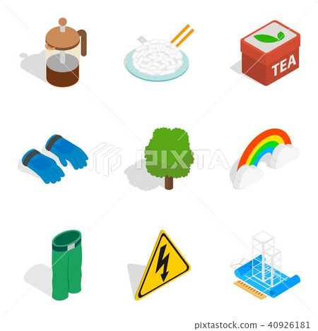 Solidification icons set, isometric style Solidification icons set, isometric style 40926181
