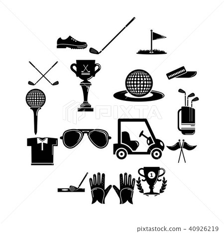 Golf icons set symbols, simple style Golf icons set symbols, simple style 40926219
