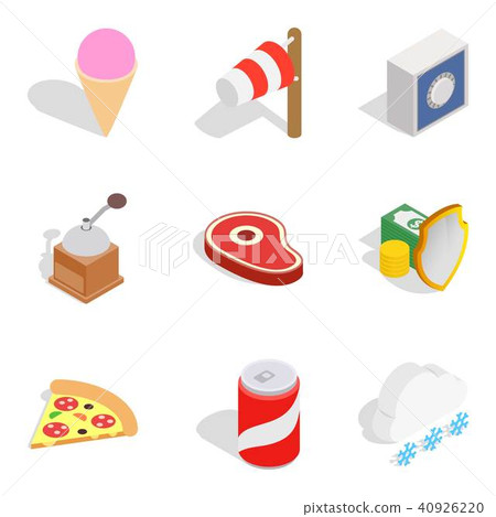 Spend the winter icons set, isometric style Spend the winter icons set, isometric style 40926220