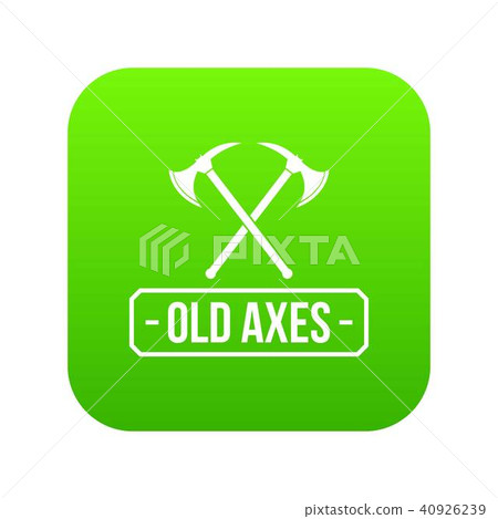 Old axe icon green vector 40926239