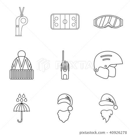 Artificial cold icons set, outline style Artificial cold icons set, outline style 40926278
