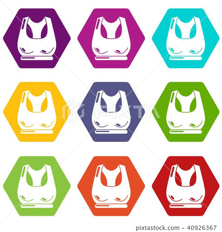 Brassiere sport icons set 9 vector Brassiere sport icons set 9 vector 40926367