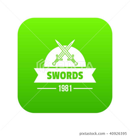 Sword icon green vector 40926395