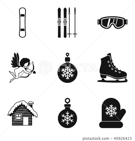 Winter journey icons set, simple style 40926423