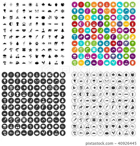 100 nature icons set vector variant 100 nature icons set vector variant 40926445