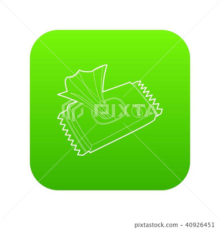Wet wipe pack icon green vector Wet wipe pack icon green vector 40926451