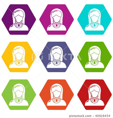 Cervical retainer icons set 9 vector Cervical retainer icons set 9 vector 40926454