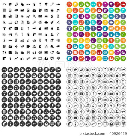 100 mobile icons set vector variant 100 mobile icons set vector variant 40926459