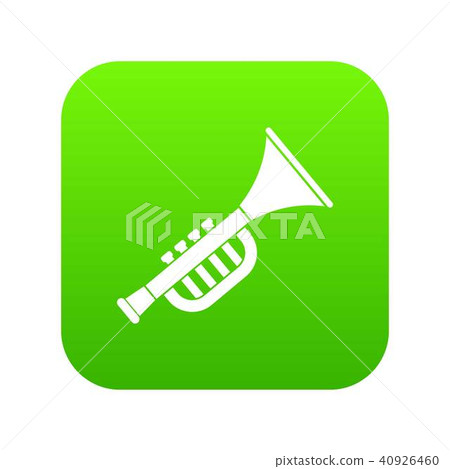 Trumpet toy icon digital green 40926460