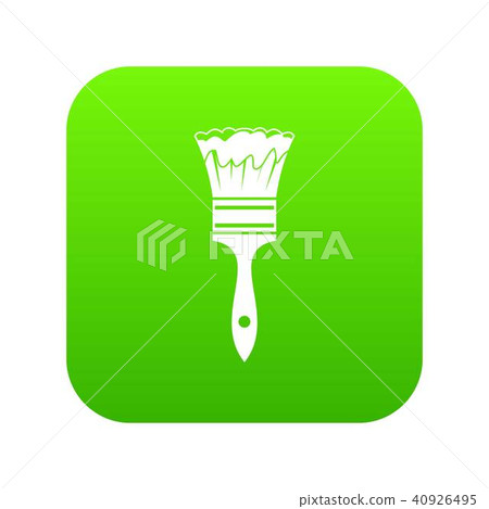Paint brush icon digital green 40926495