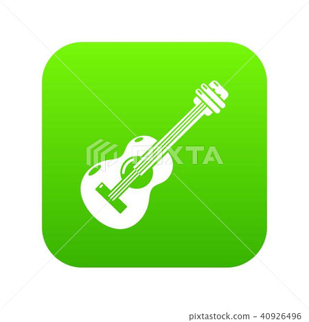 Guitar icon green vector 40926496