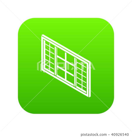 Wood window frame icon green vector Wood window frame icon green vector 40926540