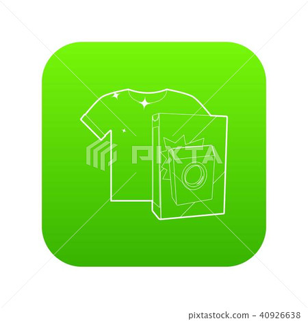 Washing powder for colored things icon green vector Washing powder for colored things icon green vector 40926638