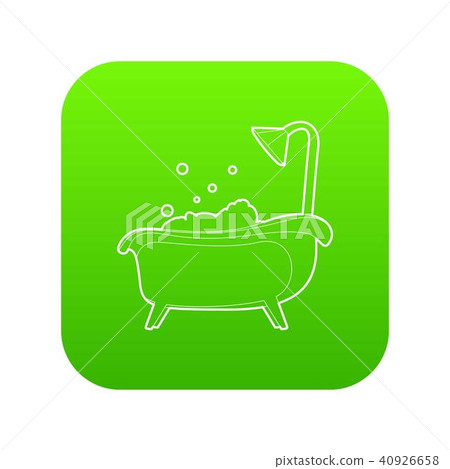 Bath icon green vector 40926658