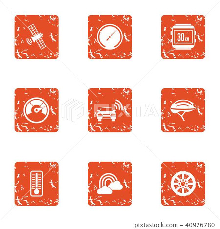 Cosmic wireless icons set, grunge style Cosmic wireless icons set, grunge style 40926780