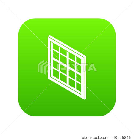 Lattice window frame icon green vector Lattice window frame icon green vector 40926846