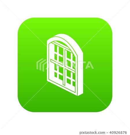 Restaurant window frame icon green vector Restaurant window frame icon green vector 40926876