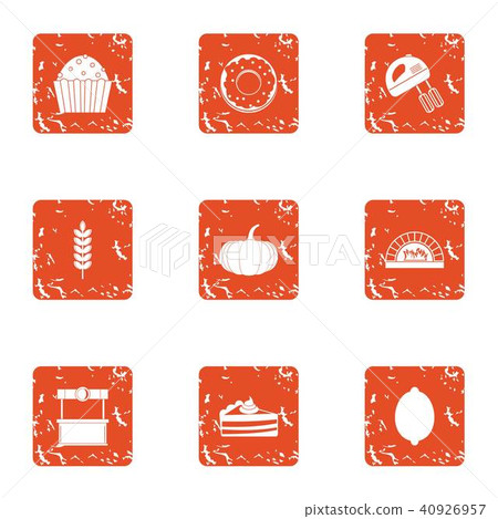 Prepare the pudding icons set, grunge style Prepare the pudding icons set, grunge style 40926957