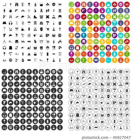 100 outfit icons set vector variant 40927047