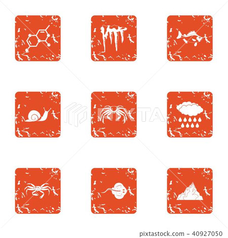 Evolution icons set, grunge style Evolution icons set, grunge style 40927050