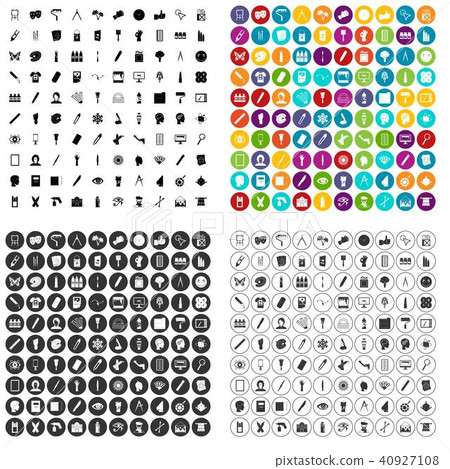 100 paint icons set vector variant 100 paint icons set vector variant 40927108