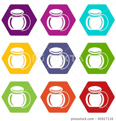 Dental floss icons set 9 vector 40927138
