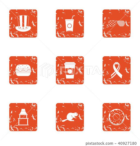 Sociable icons set, grunge style 40927180