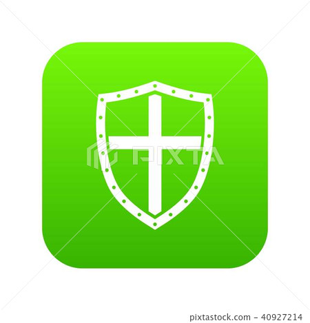 Shield icon digital green Shield icon digital green 40927214