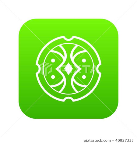 Shield icon digital green 40927335