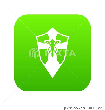 Shield icon digital green Shield icon digital green 40927354