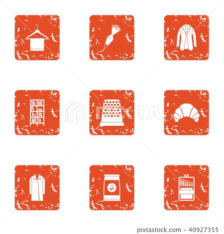 Home view icons set, grunge style Home view icons set, grunge style 40927355