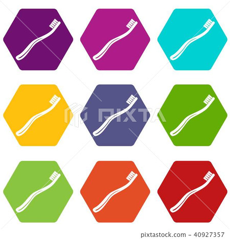 Toothbrush icons set 9 vector Toothbrush icons set 9 vector 40927357