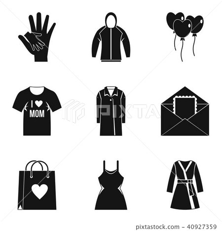 Ladylove icons set, simple style Ladylove icons set, simple style 40927359
