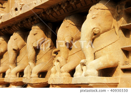 Reclining Stone Elephants 40930330