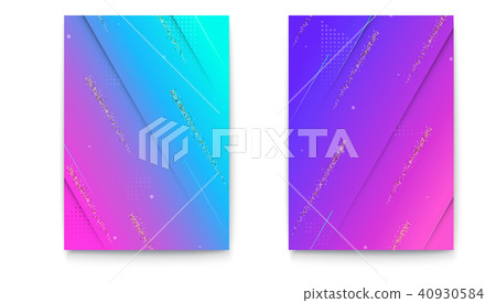 Set of covers with geometric colored shapes and 40930584